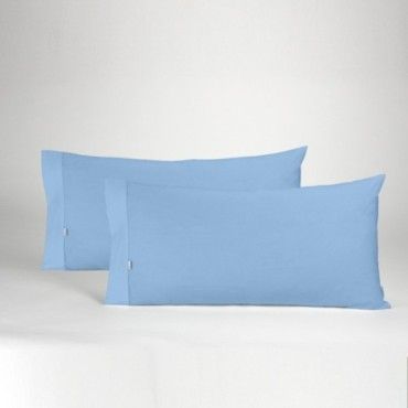 Funda de almohada 50-50 azul claro dos piezas abertura lateral