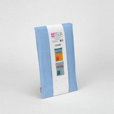 Funda de almohada 50-50 azul claro presentación en bolsa de tela