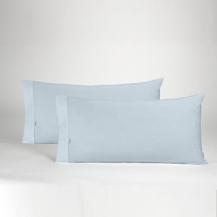 Funda de almohada 50-50 azul celeste dos piezas abertura lateral