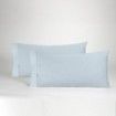 Funda de almohada 50-50 azul celeste dos piezas abertura lateral
