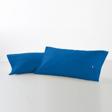 Funda de almohada 50-50 azul imperial dos piezas abertura lateral