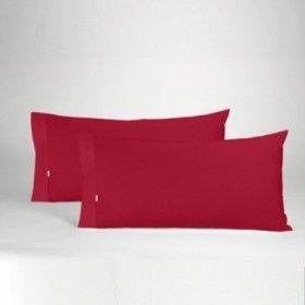 Funda de almohada 50-50 burdeos dos piezas abertura lateral