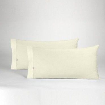 Funda de almohada 50-50 crema dos piezas abertura lateral