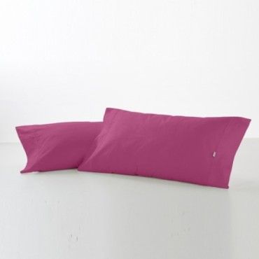 Funda de almohada 50-50 fucsia dos piezas abertura lateral