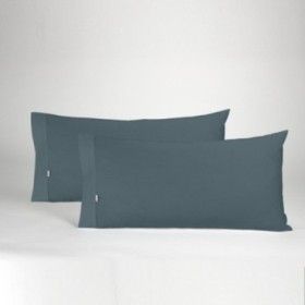 Funda de almohada 50-50 gris dos piezas abertura lateral