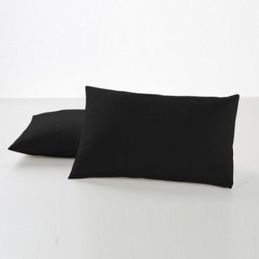 Funda de almohada 50-50 negro dos piezas 50x80 cm