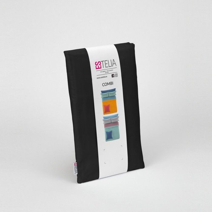 Funda de almohada 50-50 negro presentación en bolsa de tela