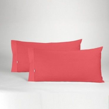 Funda de almohada 50-50 rojo dos piezas abertura lateral