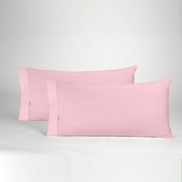 Funda de almohada 50-50 rosa dos piezas abertura lateral