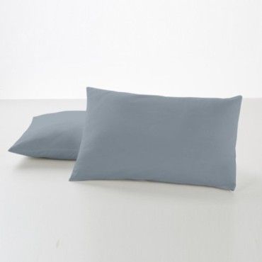 Funda de almohada algodón acero dos piezas 50x80 cm