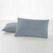 Funda de almohada algodón acero dos piezas 50x80 cm