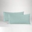 Funda de almohada algodón aqua dos piezas abertura lateral