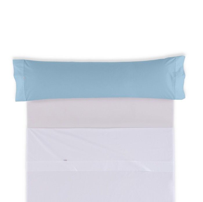 Funda de almohada algodón azul celeste una pieza