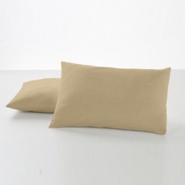 Funda de almohada algodón camel dos piezas 50x80 cm