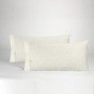Funda de almohada algodón crema dos piezas abertura lateral