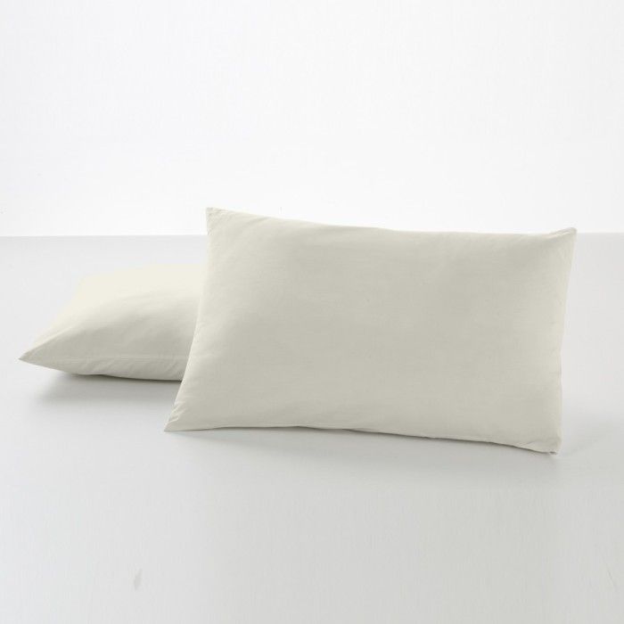Funda de almohada algodón crema dos piezas 50x80 cm
