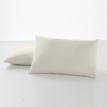 Funda de almohada algodón crema dos piezas 50x80 cm