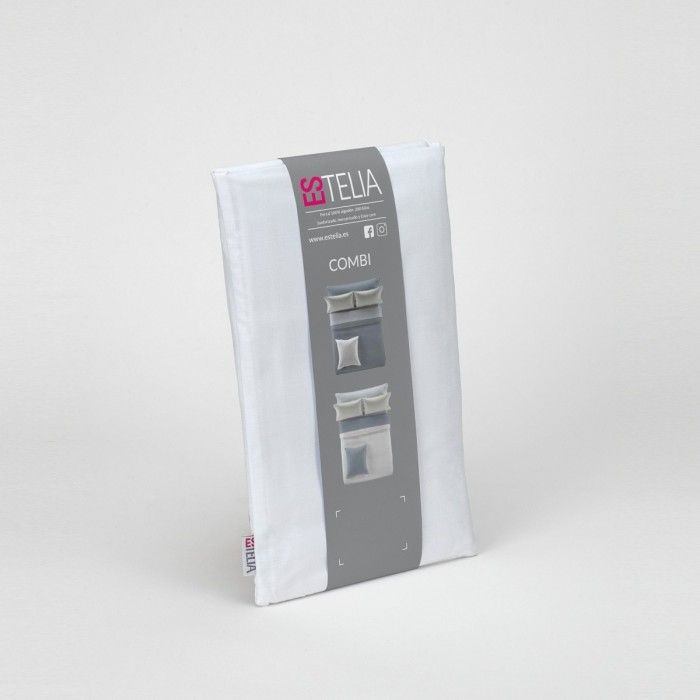 Funda de almohada percal blanco presentación en bolsa de tela