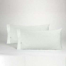 Funda de almohada percal hueso dos piezas abertura lateral