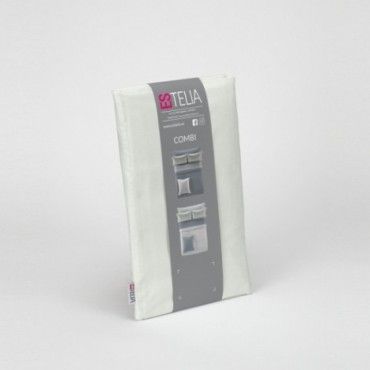 Funda de almohada percal hueso presentación en bolsa de tela