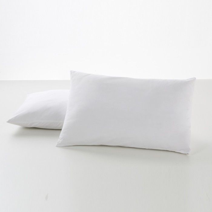 Funda de almohada satén blanco dos piezas 50x80 cm