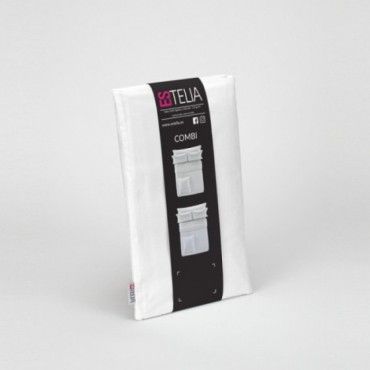 Funda de almohada satén blanco presentación en bolsa de tela