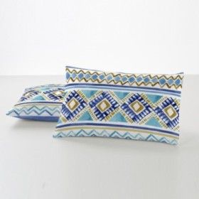 Funda de almohada algodón Vinia azul artículo
