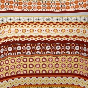 Funda de almohada algodón Siena ocre detalle del dibujo