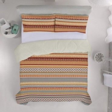 Funda de almohada algodón Siena ocre vista cenital