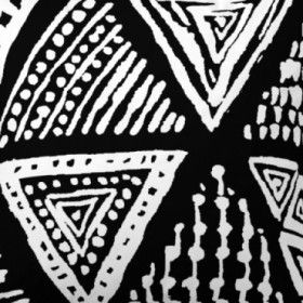 Funda de almohada algodón Yaqui negro detalle del dibujo