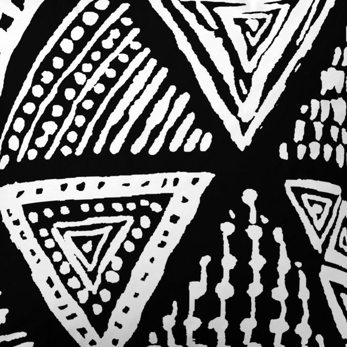 Funda de almohada algodón Yaqui negro detalle del dibujo