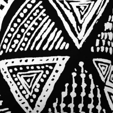 Funda de almohada algodón Yaqui negro detalle del dibujo