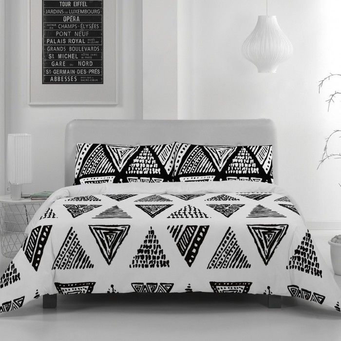 Funda de almohada algodón Yaqui negro vista frontal