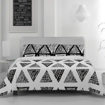 Funda de almohada algodón Yaqui negro vista frontal