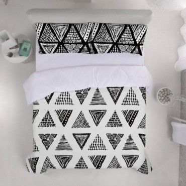 Funda de almohada algodón Yaqui negro vista cenital