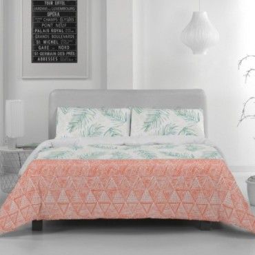 Funda de almohada algodón Maica aqua vista frontal