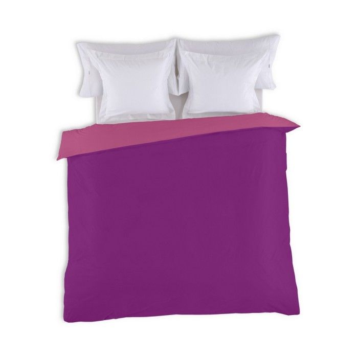 Funda nórdica reversible morado-fucsia vista cenital anverso