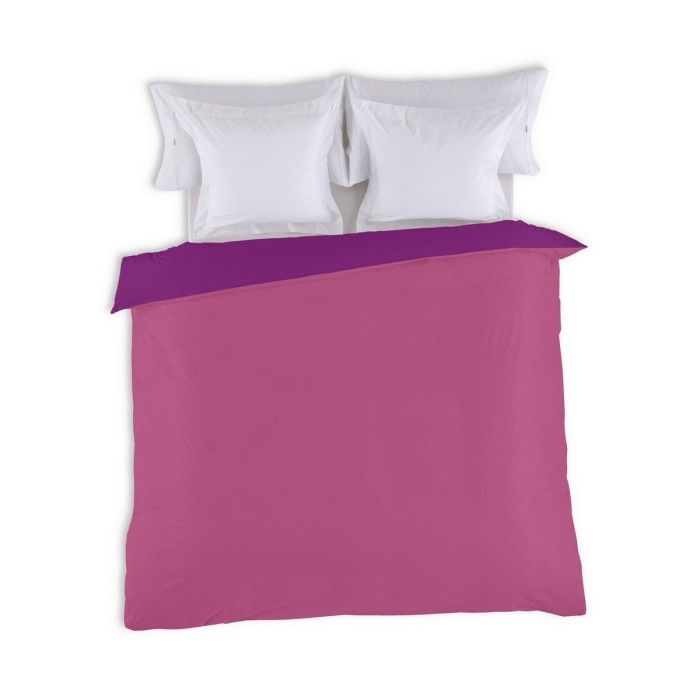 Funda nórdica reversible morado-fucsia vista cenital reverso