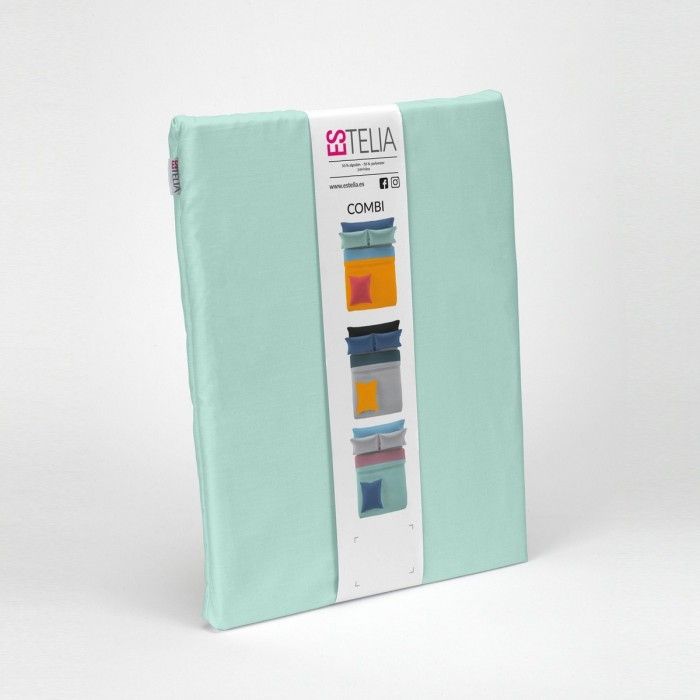 Funda nórdica lisa 50-50 aqua presentación en bolsa de tela