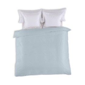 Funda nórdica lisa 50-50 azul celeste vista cenital