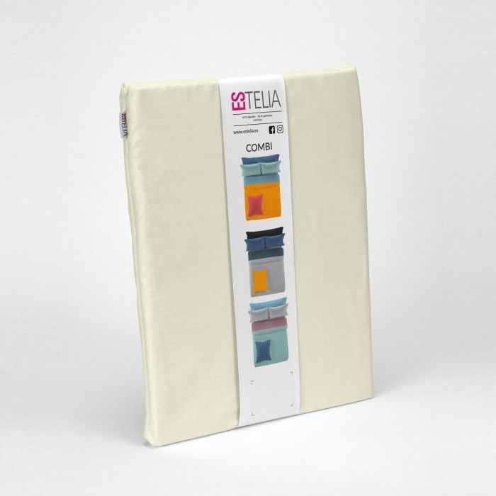 Funda nórdica lisa 50-50 crema presentación en bolsa de tela