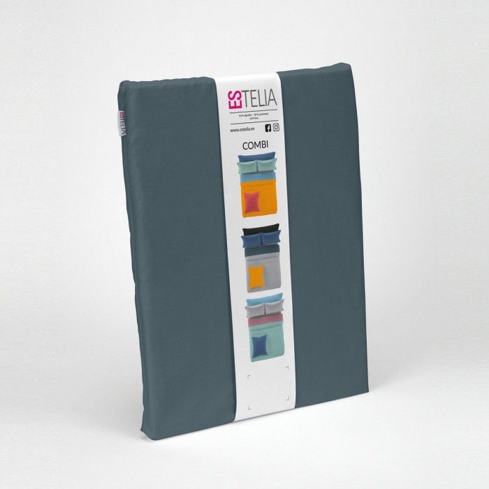 Funda nórdica lisa 50-50 gris presentación en bolsa de tela