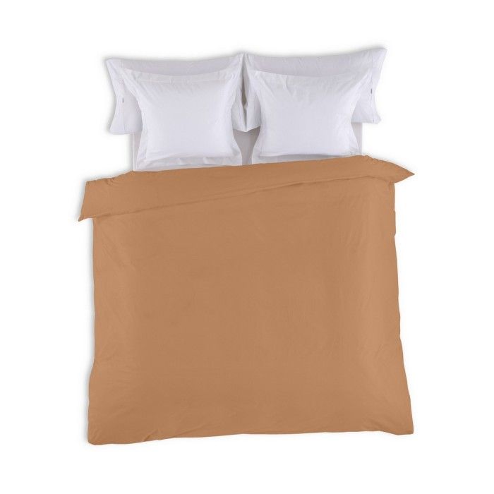 Funda nórdica lisa 50-50 marrón vista cenital