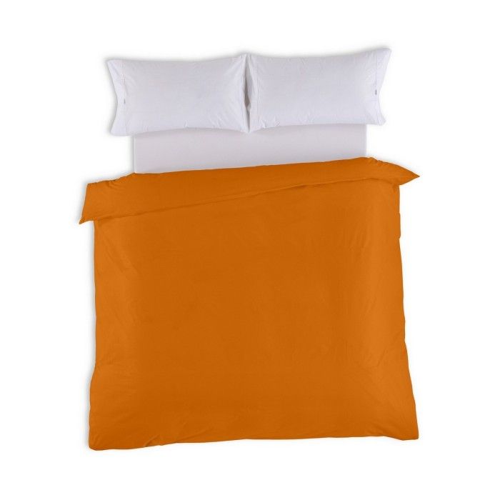 Funda nórdica lisa 50-50 ocre vista cenital