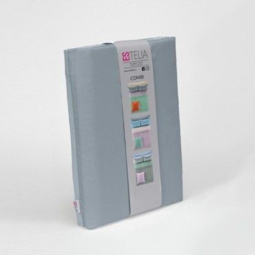 Funda nórdica reversible algodón acero-plata presentación en bolsa de tela