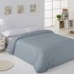 Funda nórdica lisa algodón acero escena de cama