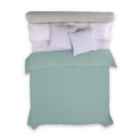 Funda nórdica lisa algodón aqua vista cenital