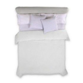 Funda nórdica lisa algodón blanco vista cenital