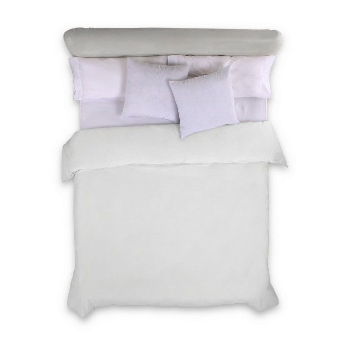 Funda nórdica lisa algodón blanco vista cenital