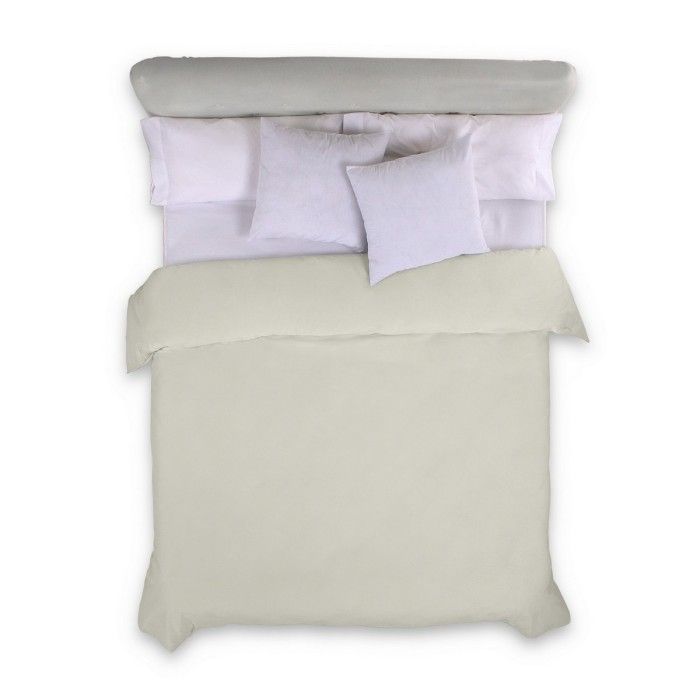 Funda nórdica lisa algodón crema vista cenital